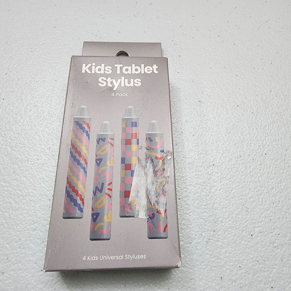 Kids Silicone Stylus 4pk Gray  Crayon Design - Silicone Styluses for Tablets